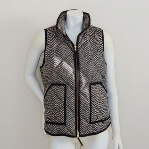 J. Crew Herringbone Down Quilted Puffer Ve…